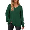 imageArachampampCloz Womens Wool Blend Oversized V Neck Casual Sweaters 2025Dark Green