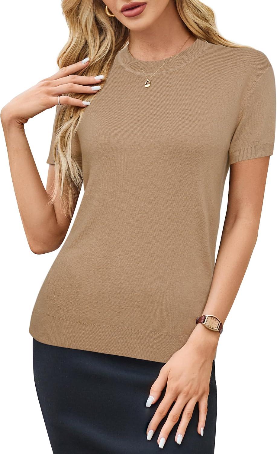 imageArachampampCloz Womens Wool Blend Business Casual Essential Fall Layering Pullover SweatersAcamel02