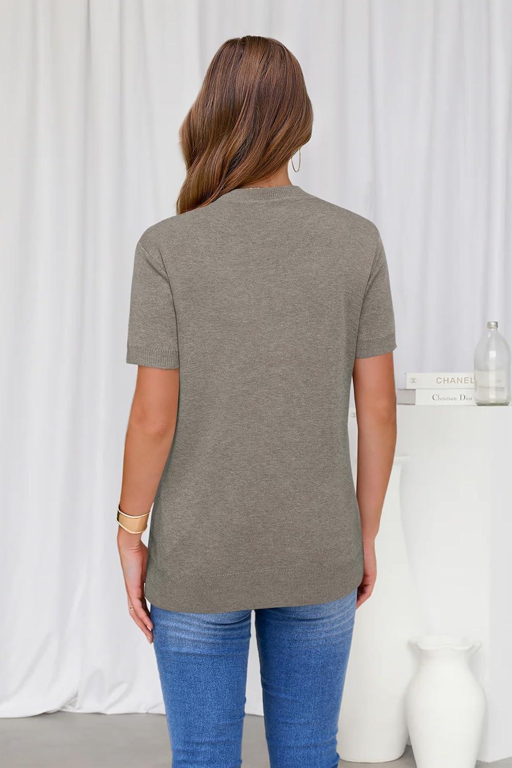 imageArachampampCloz Womens Wool Blend Business Casual Essential Fall Layering Pullover SweatersAgray Mocha