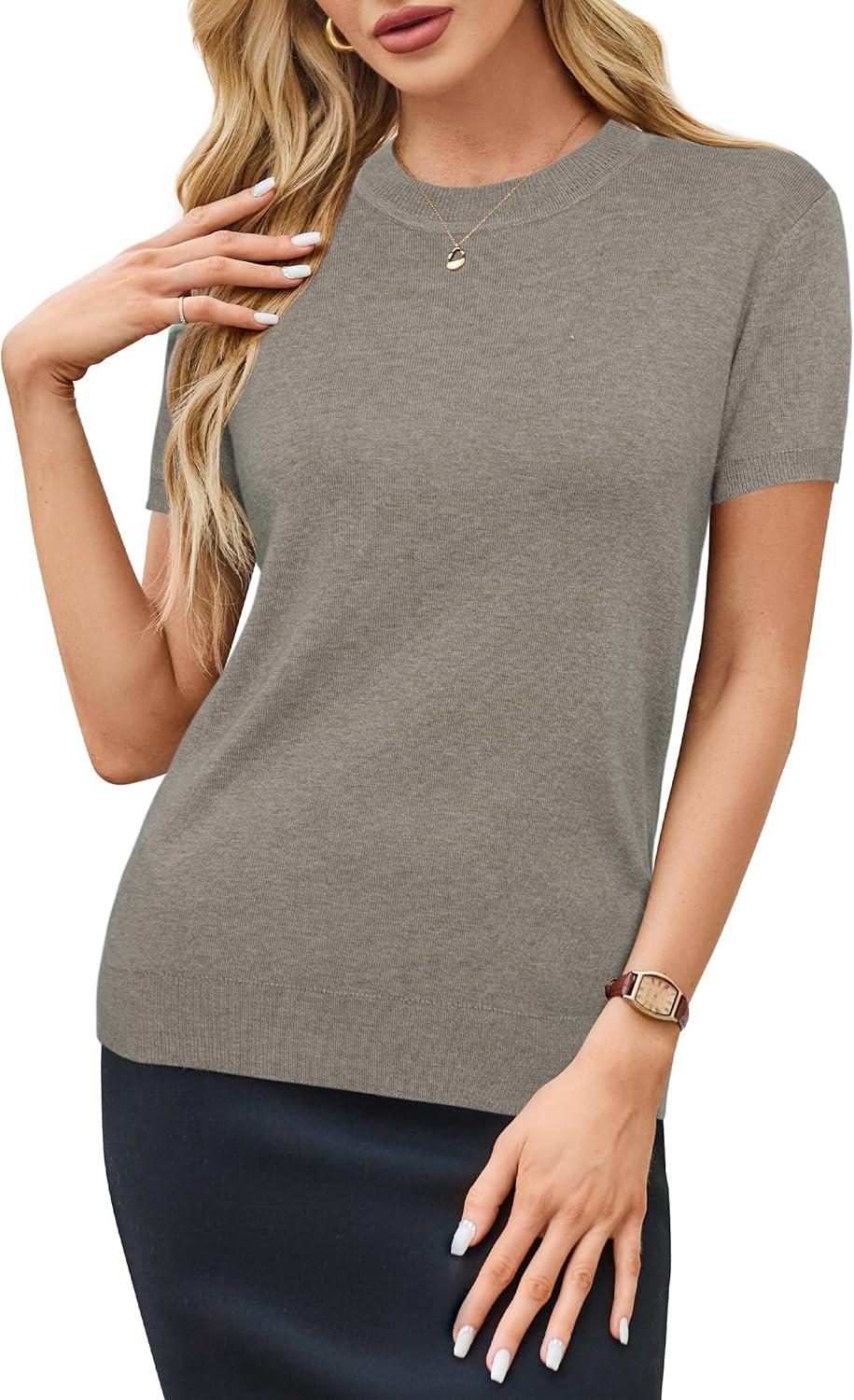 imageArachampampCloz Womens Wool Blend Business Casual Essential Fall Layering Pullover SweatersAgray Mocha