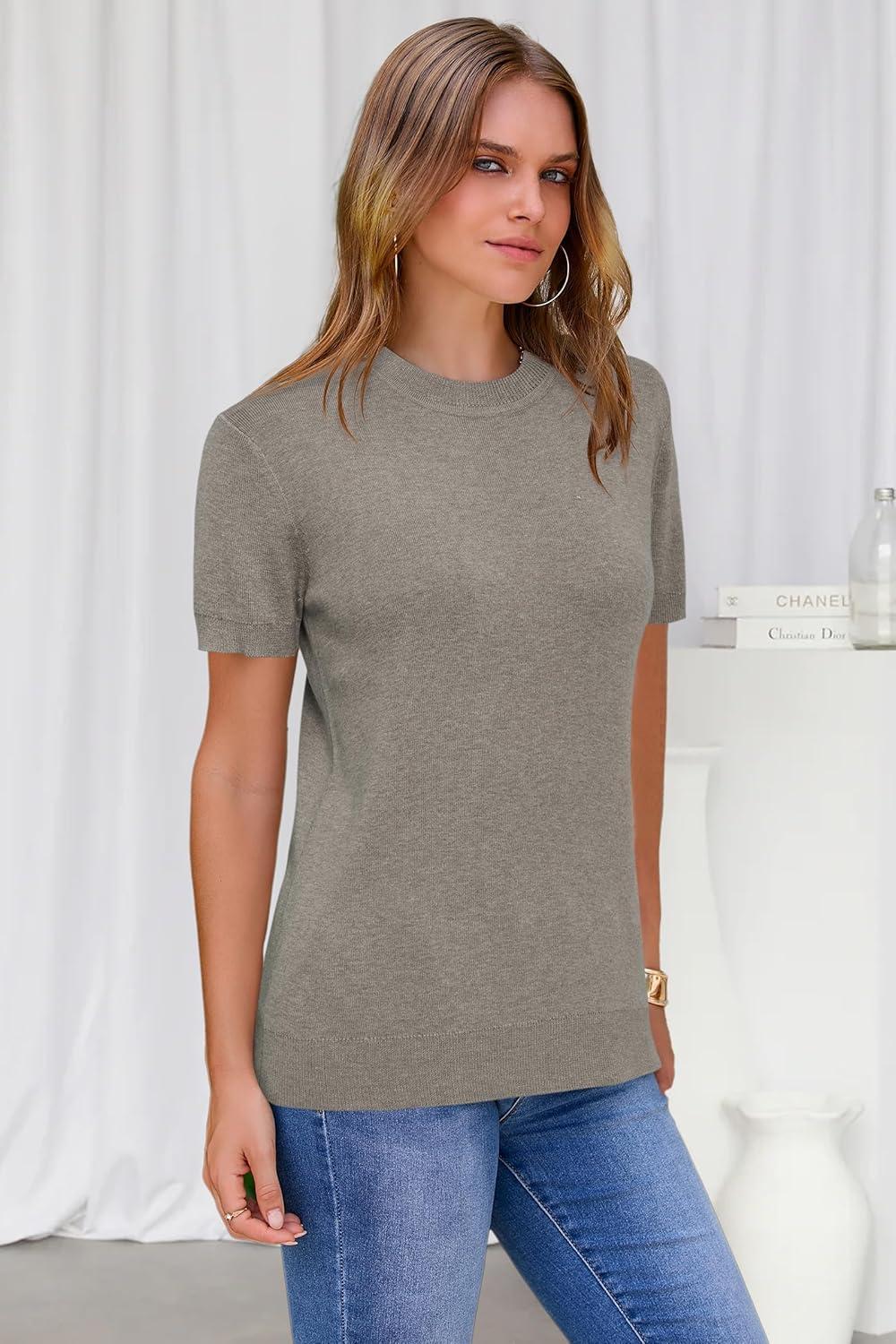 imageArachampampCloz Womens Wool Blend Business Casual Essential Fall Layering Pullover SweatersAgray Mocha