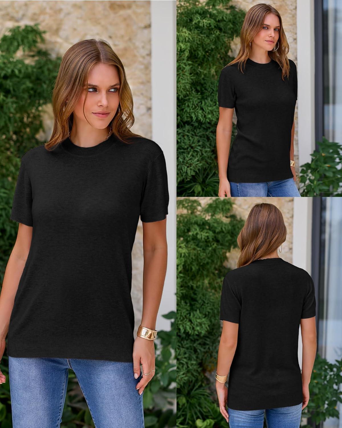 imageArachampampCloz Womens Wool Blend Business Casual Essential Fall Layering Pullover SweatersBlack