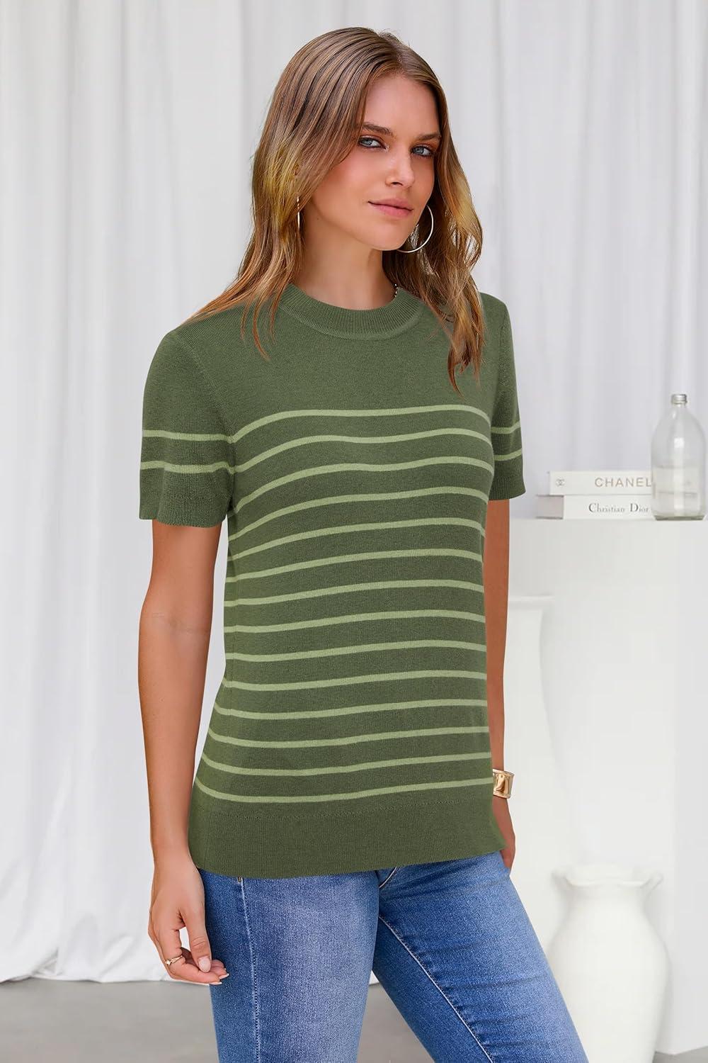 imageArachampampCloz Womens Wool Blend Business Casual Essential Fall Layering Pullover SweatersGrass Greenavocado Green