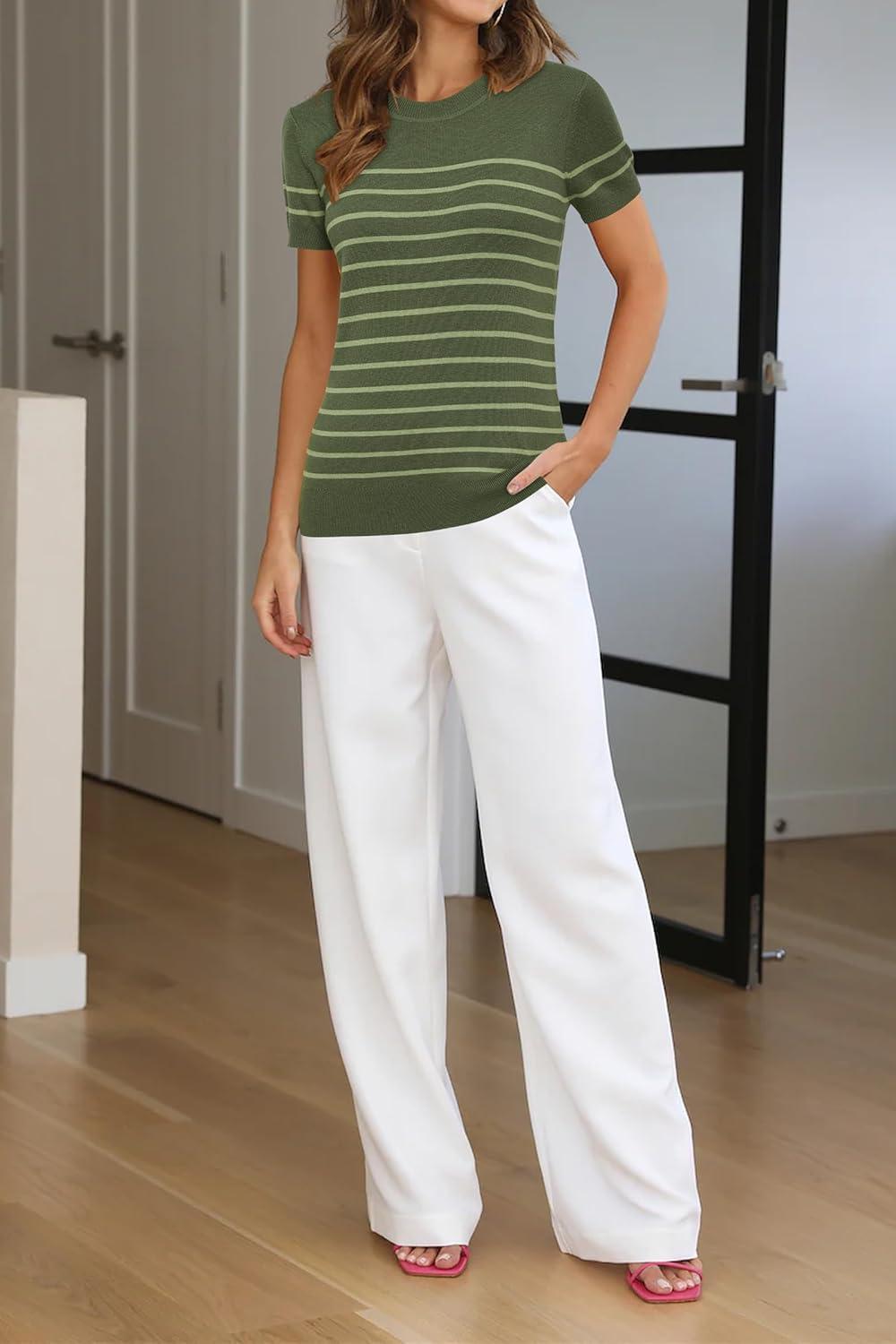 imageArachampampCloz Womens Wool Blend Business Casual Essential Fall Layering Pullover SweatersGrass Greenavocado Green