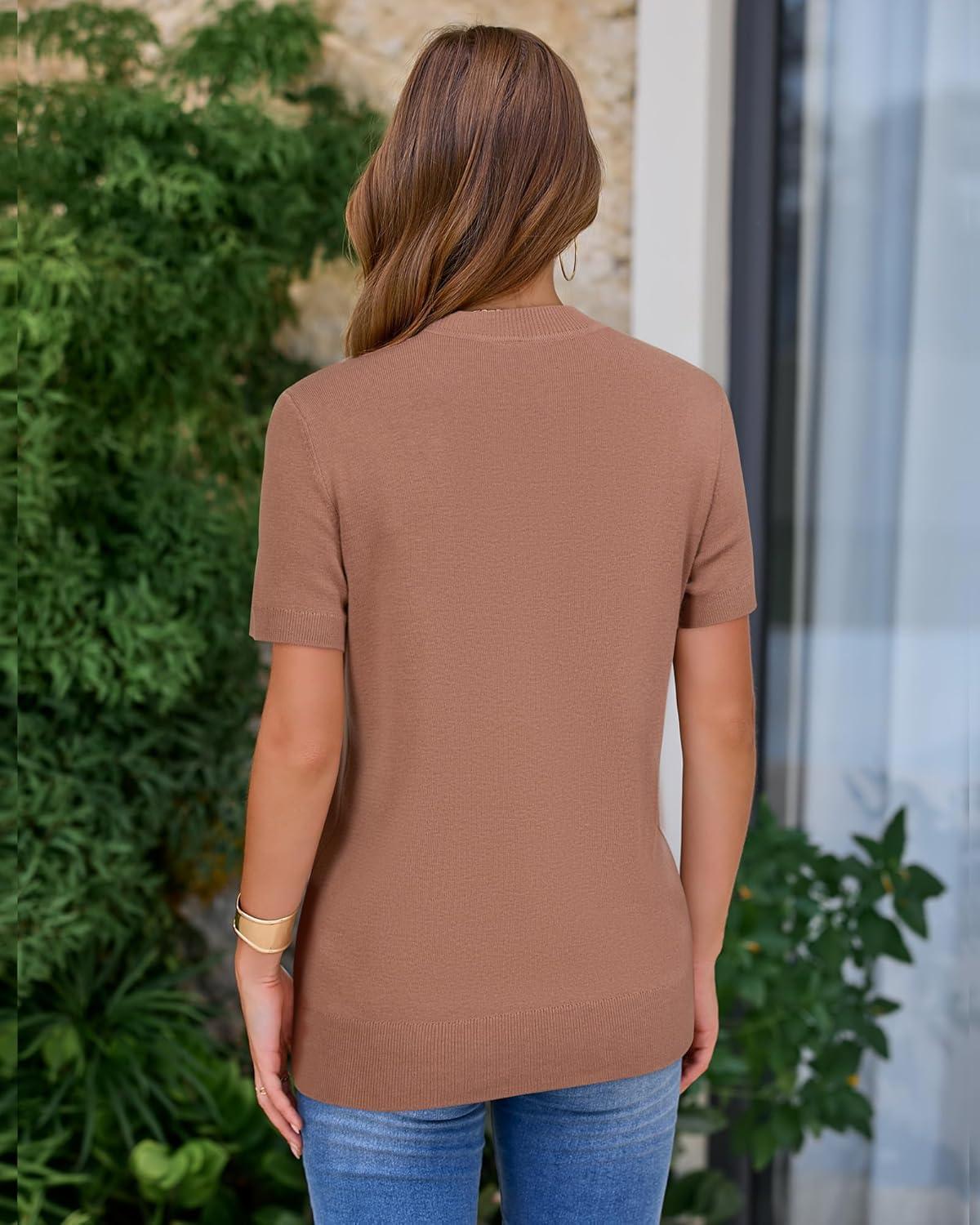 imageArachampampCloz Womens Wool Blend Business Casual Essential Fall Layering Pullover SweatersMocha Mousse