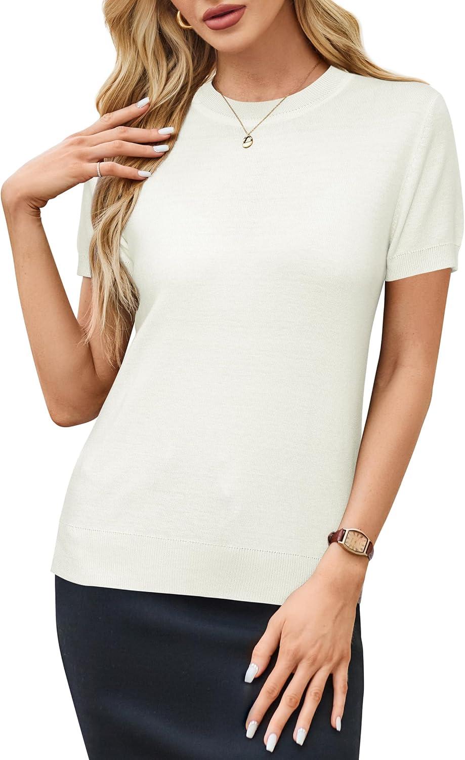 imageArachampampCloz Womens Wool Blend Business Casual Essential Fall Layering Pullover SweatersOffwhite