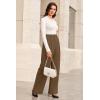 imageArachampampCloz Womens Wool Blend Elastic Waist Straight Leg Business Casual Pants 2025Brown