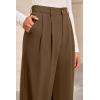 imageArachampampCloz Womens Wool Blend Elastic Waist Straight Leg Business Casual Pants 2025Brown
