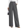 imageArachampampCloz Womens Wool Blend Elastic Waist Straight Leg Business Casual Pants 2025Dark Grey