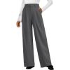 imageArachampampCloz Womens Wool Blend Elastic Waist Straight Leg Business Casual Pants 2025Dark Grey