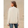 imageArachampampCloz Womens Wool Blend Soft Mock Neck Casual Oversized Fall SweaterBeige