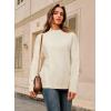 imageArachampampCloz Womens Wool Blend Soft Mock Neck Casual Oversized Fall SweaterBeige