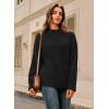 imageArachampampCloz Womens Wool Blend Soft Mock Neck Casual Oversized Fall SweaterBlack