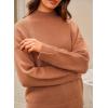 imageArachampampCloz Womens Wool Blend Soft Mock Neck Casual Oversized Fall SweaterBrown