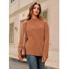 imageArachampampCloz Womens Wool Blend Soft Mock Neck Casual Oversized Fall SweaterBrown