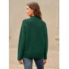 imageArachampampCloz Womens Wool Blend Soft Mock Neck Casual Oversized Fall SweaterDark Green