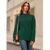 imageArachampampCloz Womens Wool Blend Soft Mock Neck Casual Oversized Fall SweaterDark Green