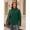 imageArachampampCloz Womens Wool Blend Soft Mock Neck Casual Oversized Fall SweaterDark Green