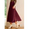 imageArachampampCloz Womens Wool Blend Wide Elastic Band ALine Pleated Flowy Long Skirts 2025Burgundy