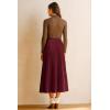 imageArachampampCloz Womens Wool Blend Wide Elastic Band ALine Pleated Flowy Long Skirts 2025Burgundy