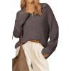 imageArachampampCloz Womens Wool Blend Lapel Quarter Zip Fall Winter Trendy Casual Oversized Fit Sweater TopCoffee