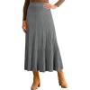 imageArachampampCloz Womens Wool Blend Wide Elastic Band ALine Pleated Flowy Long Skirts 2025Grey