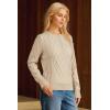 imageArachampampCloz Womens Comfy Cotton Blend Cable Knit Casual Sweaters 2025Apricot