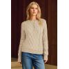 imageArachampampCloz Womens Comfy Cotton Blend Cable Knit Casual Sweaters 2025Apricot