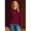 imageArachampampCloz Womens Comfy Cotton Blend Cable Knit Casual Sweaters 2025Dark Red