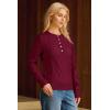 imageArachampampCloz Womens Comfy Cotton Blend Cable Knit Casual Sweaters 2025Dark Red
