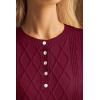 imageArachampampCloz Womens Comfy Cotton Blend Cable Knit Casual Sweaters 2025Dark Red