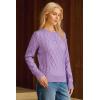 imageArachampampCloz Womens Comfy Cotton Blend Cable Knit Casual Sweaters 2025Light Purple