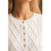 imageArachampampCloz Womens Comfy Cotton Blend Cable Knit Casual Sweaters 2025White