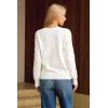 imageArachampampCloz Womens Comfy Cotton Blend Cable Knit Casual Sweaters 2025White