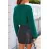 imageArachampampCloz Womens Wool Blend Faux Fur Cropped Jacket Winter Chic Bolero Shrug 2025Dark Green