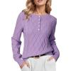 imageArachampampCloz Womens Comfy Cotton Blend Cable Knit Casual Sweaters 2025Light Purple