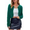 imageArachampampCloz Womens Wool Blend Faux Fur Cropped Jacket Winter Chic Bolero Shrug 2025Dark Green