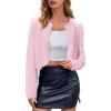 imageArachampampCloz Womens Wool Blend Faux Fur Cropped Jacket Winter Chic Bolero Shrug 2025Pink