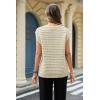 imageArachampampCloz Women Cap Sleeve Sweater Vest 2025 Summer Crochet Button Down Knit Cardigan Loose Business Casual Tops TrendyApricot