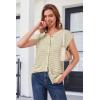 imageArachampampCloz Women Cap Sleeve Sweater Vest 2025 Summer Crochet Button Down Knit Cardigan Loose Business Casual Tops TrendyApricot