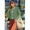 imageArachampampCloz Womens Bow Sweaters Fall Color Block Casual Cardigan Sweaters 2025Dark Greenapricot