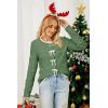 imageArachampampCloz Womens Bow Sweaters Fall Color Block Casual Cardigan Sweaters 2025Dark Greenapricot