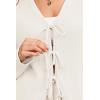 imageArachampampCloz Womens Cozy Cotton Tie Front Fall Trendy Bow Cardigan Sweaters 2025White
