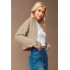 imageArachampampCloz Womens Wool Blend Cardigan Winter Cropped Bolero Shrug Sweaters 2025Apricot