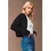 imageArachampampCloz Womens Wool Blend Cardigan Winter Cropped Bolero Shrug Sweaters 2025Black