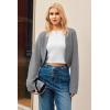 imageArachampampCloz Womens Wool Blend Cardigan Winter Cropped Bolero Shrug Sweaters 2025Gray