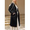 imageArachampampCloz Womens Wool Blend Double Breasted Winter Outfits Long Cardigan Sweater Coat 2025Black