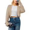 imageArachampampCloz Womens Wool Blend Cardigan Winter Cropped Bolero Shrug Sweaters 2025Apricot