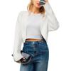 imageArachampampCloz Womens Wool Blend Cardigan Winter Cropped Bolero Shrug Sweaters 2025Offwhite