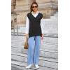 imageArachampampCloz Womens Wool Blend Side Slit High Low Versatile V Neck Fall Tunic Sweater Vests 2025Black